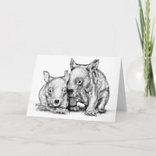 Wombat Joeys Greeting Card