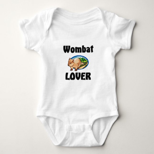 Wombat Lover Baby Bodysuit (Front)