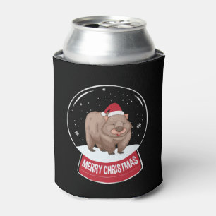 Wombat Merry Christmas Snowball Can Cooler