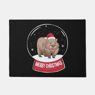 Wombat Merry Christmas Snowball Doormat