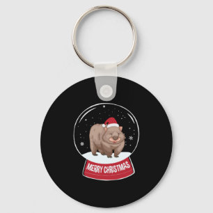 Wombat Merry Christmas Snowball Key Ring