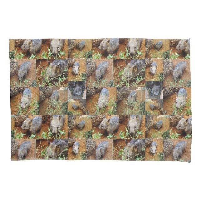 Wombat Photo Collage, Pillowcase (Front)