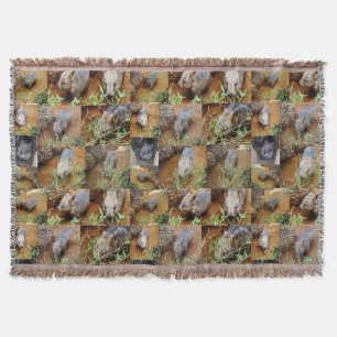 Wombat Photo Collage, Throw Blanket