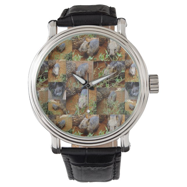 Wombat Photo Collage, Watch (Front)