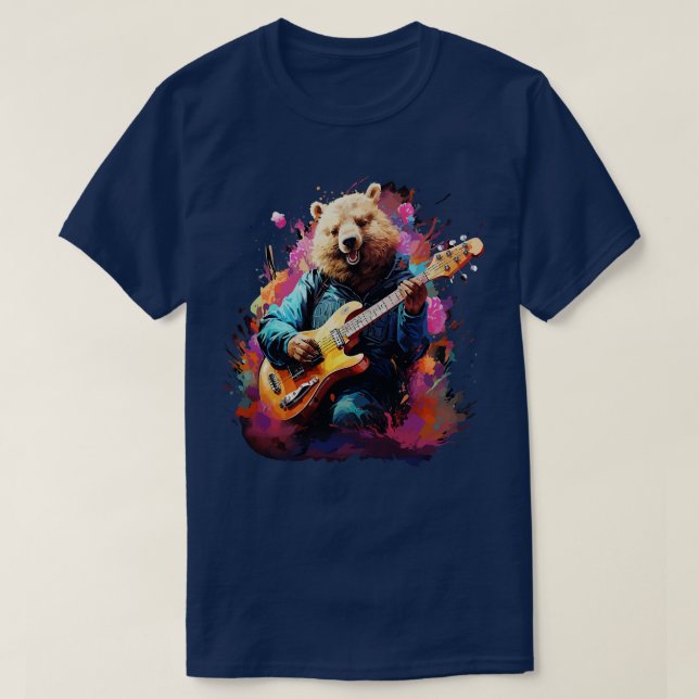 Wombat Playing Guitar T-Shirt (Design Front)