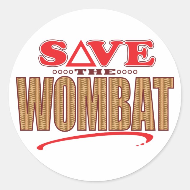 Wombat Save Classic Round Sticker (Front)
