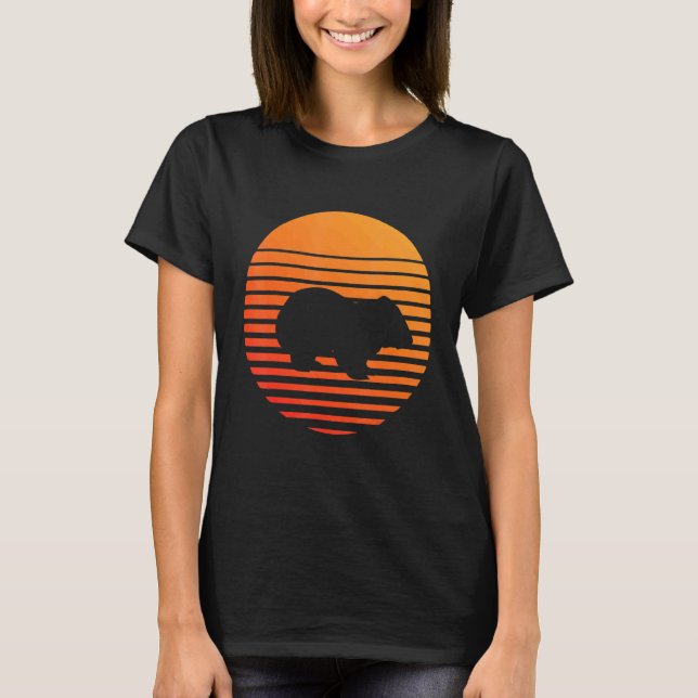 Wombat Shadow Silhouette In Front Of A Sun T-Shirt (Front)