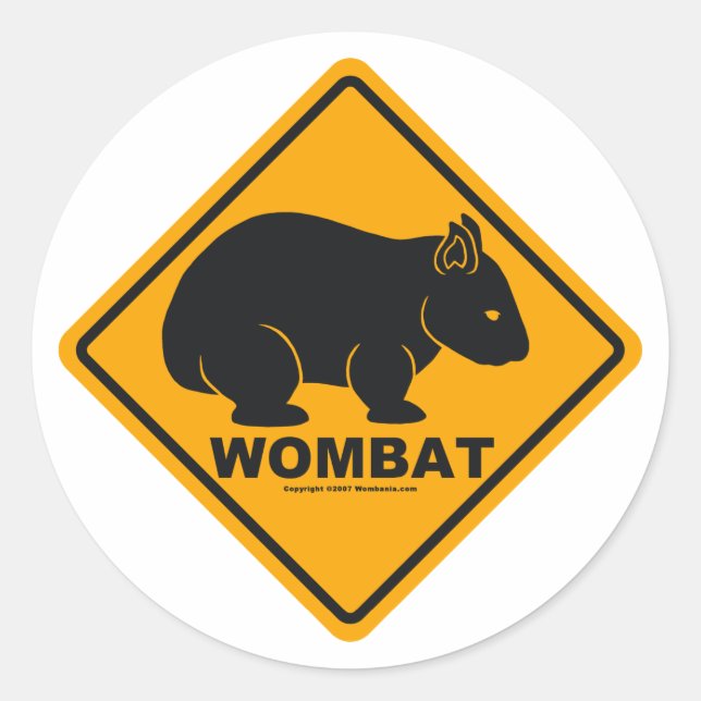 Wombat Sign Classic Round Sticker (Front)
