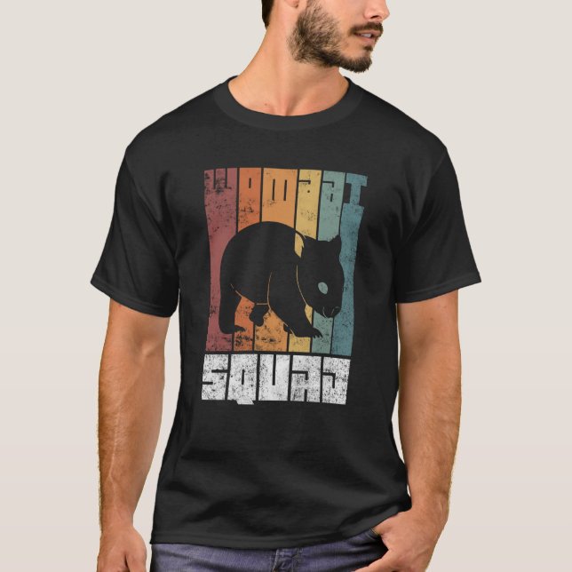 Wombat Squad Cute Australian Wildlife Rodent Anima T-Shirt (Front)