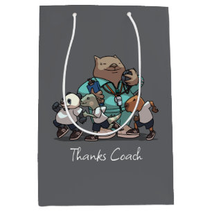 Wombat Thank You Coach Gift Sports Trainer Artwork Medium Gift Bag