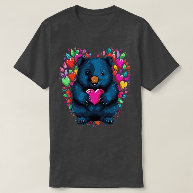 Wombat Valentine Day T-Shirt (Design Front)