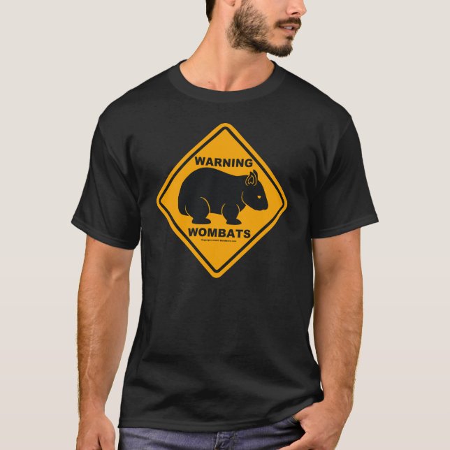 Wombat Warning Sign T-Shirt (Front)