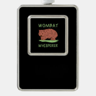 Wombat Whisperer Silver Plated Framed Ornament