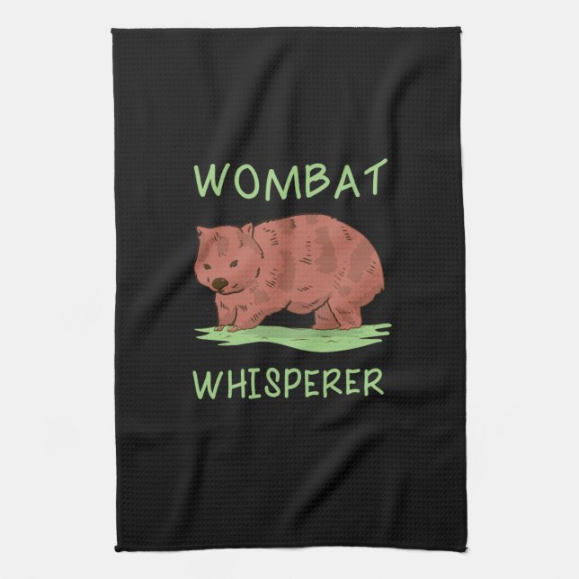 Wombat Whisperer Tea Towel (Vertical)