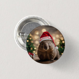 "Wombat Wonderland: A Cozy Christmas Eve" 3 Cm Round Badge