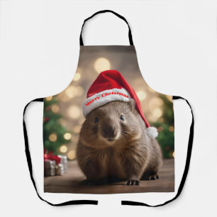 "Wombat Wonderland: A Cozy Christmas Eve" Apron