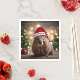 "Wombat Wonderland: A Cozy Christmas Eve" Napkin