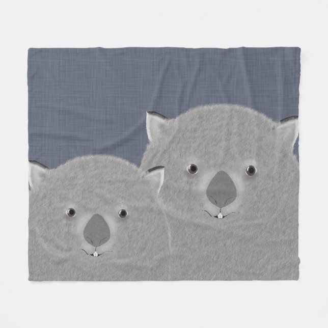 Wombats Fleece Blanket (Front (Horizontal))