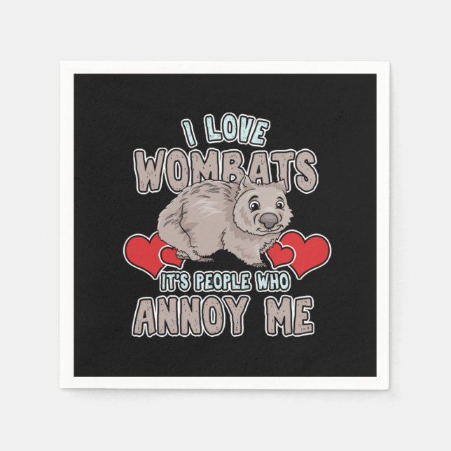 Wombats Poop Cubes Wombat Owner Australian Gift I  Napkin (Front)