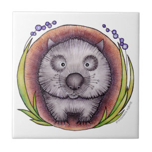'Wombie' the wombat Tile or Trivet
