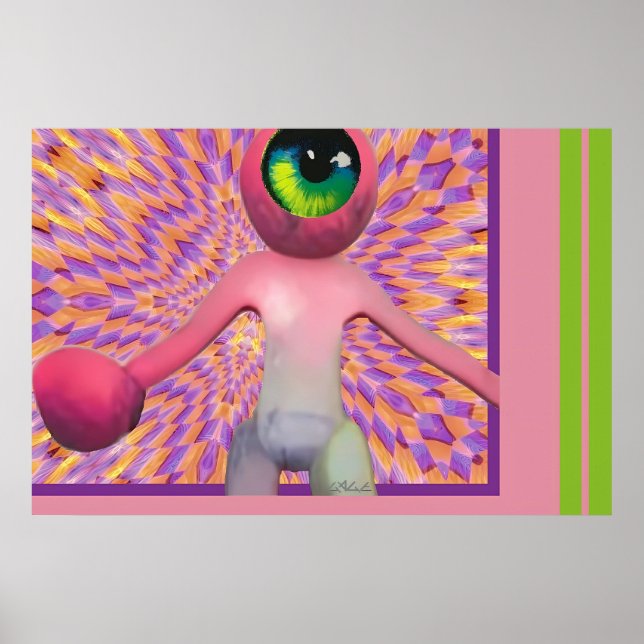 Wombo Sees the Light Pop Surrealism Poster (Front)