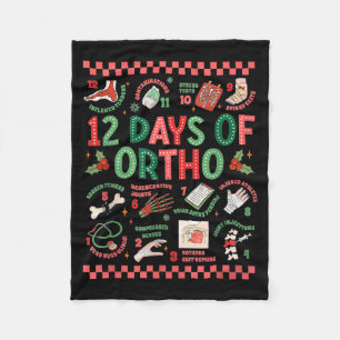 Women 12 Days Of Ortho Christmas Orthopedic Winter Fleece Blanket