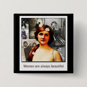 women 15 cm square badge