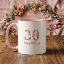 Women 30th Birthday Name Personal Mug