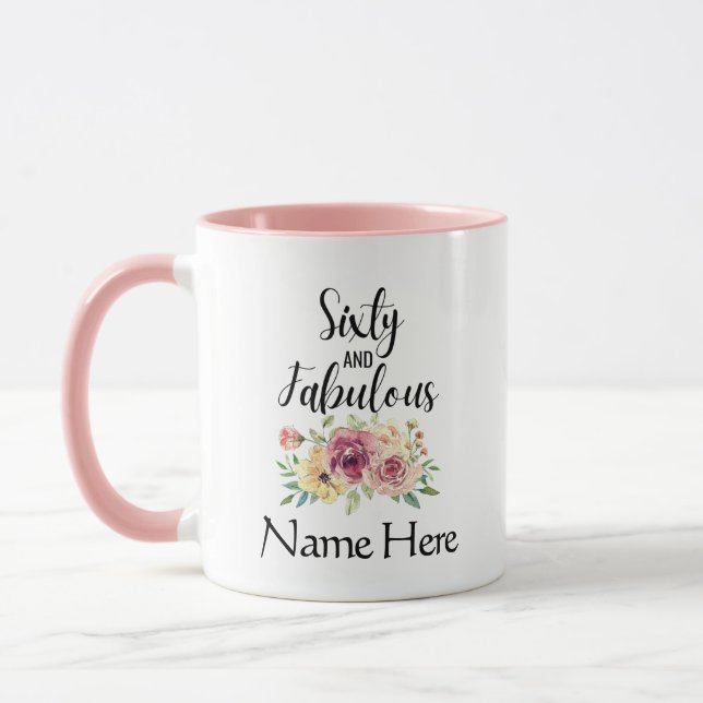 Women 60th Birthday Custom Mug Gift (Left)