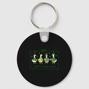 Women a teacher goose shamrock st. patrick's day key ring