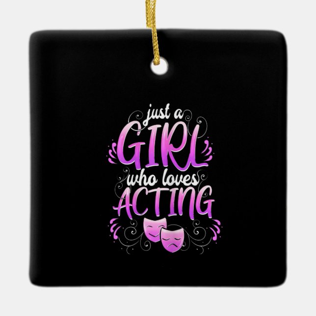 Women Actress Girl Acting Broadway Musicals Acter Ceramic Ornament (Front)
