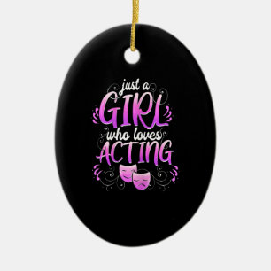 Women Actress Girl Acting Broadway Musicals Acter Ceramic Ornament