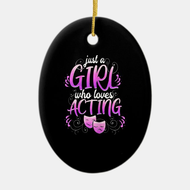 Women Actress Girl Acting Broadway Musicals Acter Ceramic Ornament (Front)