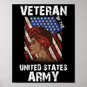 Women African American Veteran Female Melanin US Poster