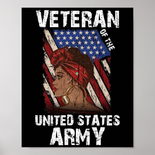 Women African American Veteran Female Melanin US Poster (Front)