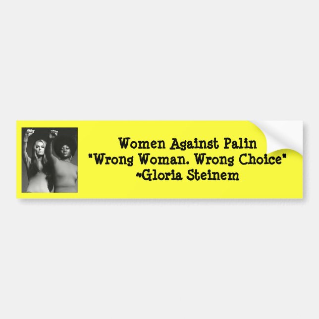 Women Against Palin "Wrong ... Bumper Sticker (Front)