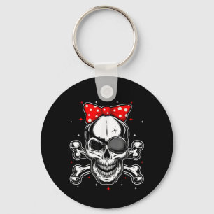 Women &amp; Girls Cute Pirate Skull Crossbones  Key Ring