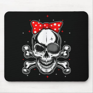 Women & Girls Cute Pirate Skull Crossbones Mouse Pad
