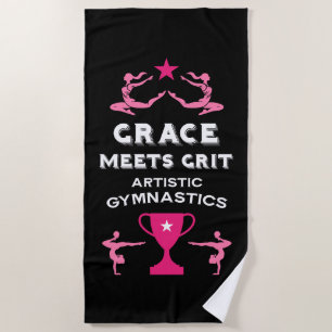 Women And Girls Artistic Gymnastics Beach Towel