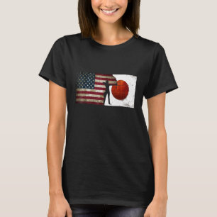 Women Archery Usa Japan Flag Grunge Distressed Tok T-Shirt