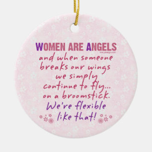 Women are Angels Ceramic Tree Decoration