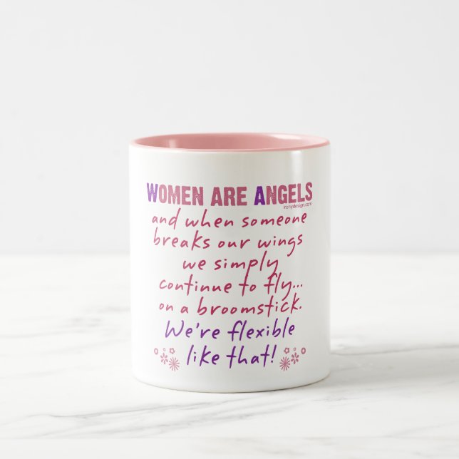Women are Angels Two-Tone Coffee Mug (Center)