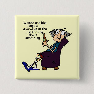 Women Are Like Angels 15 Cm Square Badge