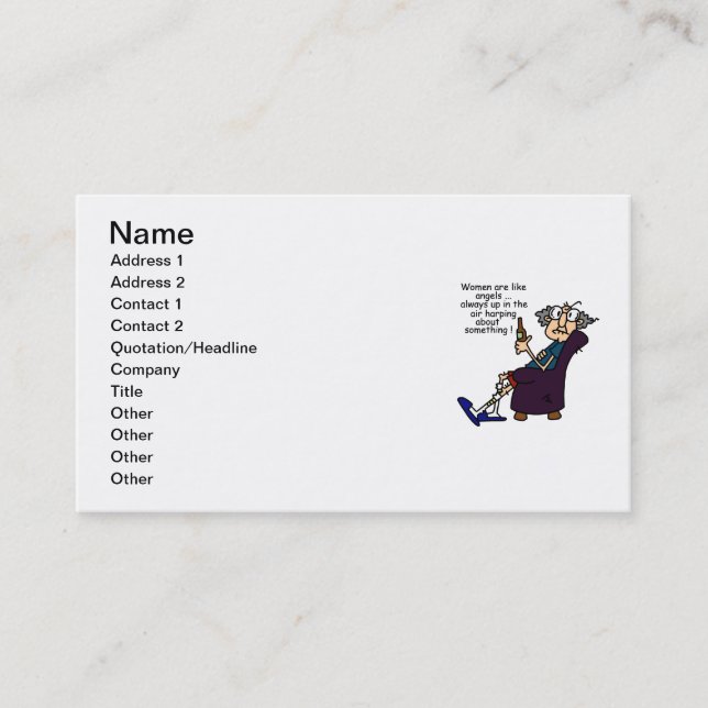 Women Are Like Angels Business Card (Front)