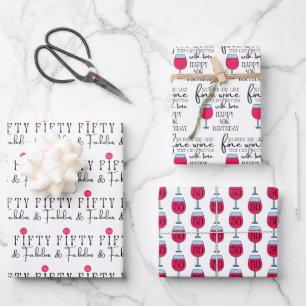 Women Are Like Wine 50th Birthday Wrapping Sheets 