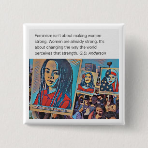 Women Are Strong 15 Cm Square Badge