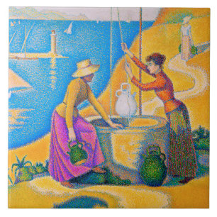 Women at the Well, Signac Ceramic Tile