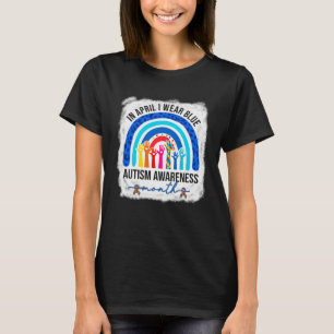 Women Autism Awareness Rainbow Leopard In April We T-Shirt