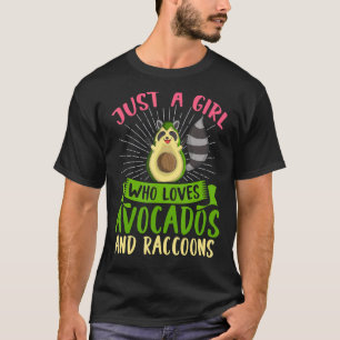 Women Avocado Forest Animal Trash Panda Girl Racc T-Shirt