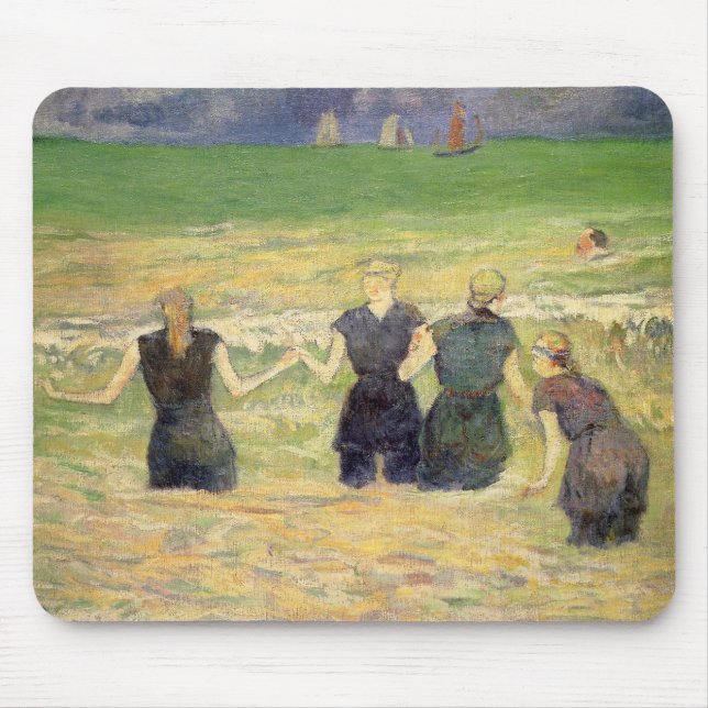 Women Bathing Dieppe by Paul Gauguin Mouse Pad (Front)